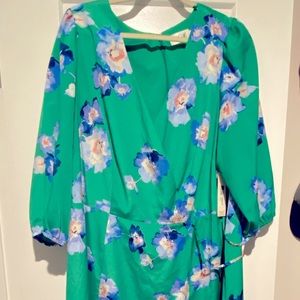 Eliza J Kelly Green Floral Dress, Plus Size 18W